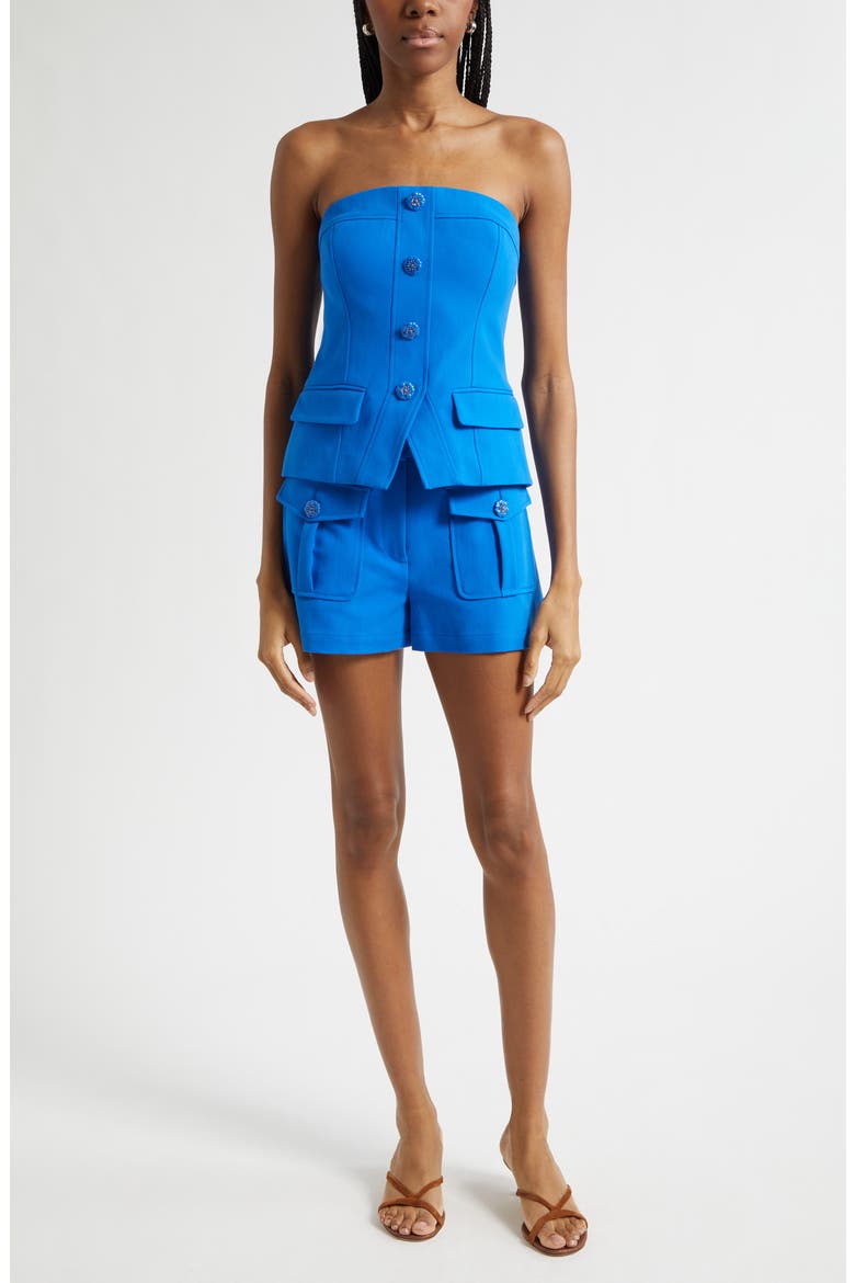 Ava Cotton Blend Shorts, Alternate, color, CAPRI BLUE