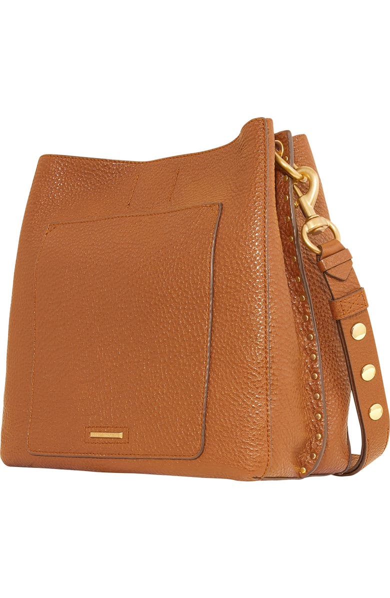 Rebecca Minkoff Darren Leather Shoulder Bag, Alternate, color, Caramello