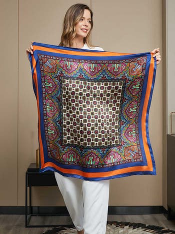 Pure Silk Bohemian Square Scarf