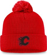 FANATICS Women's Fanatics Red Calgary Flames Cuffed Knit Hat with Pom
