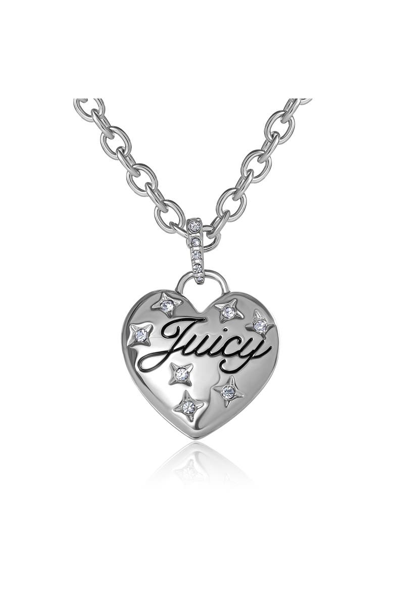 Silver-Tone Heart Pendant Necklace, Main, color, Silver