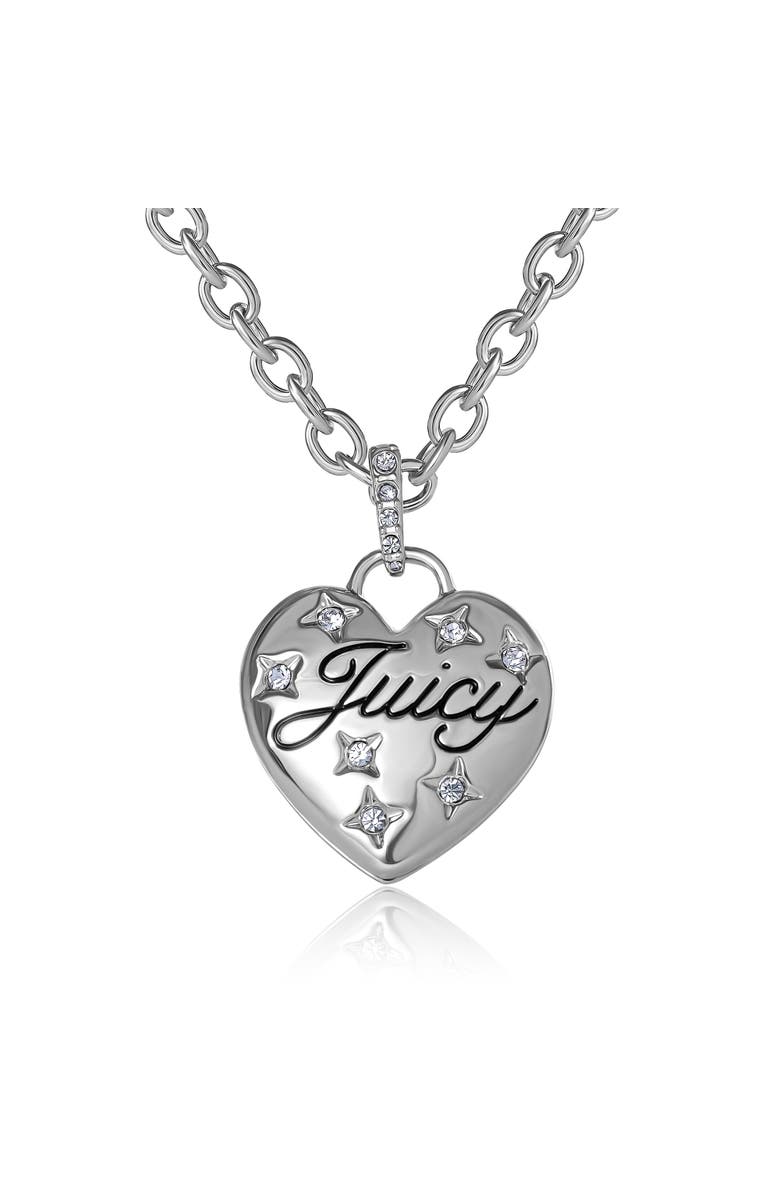 Juicy Couture Silver-Tone Heart Pendant Necklace, Main, color, Silver
