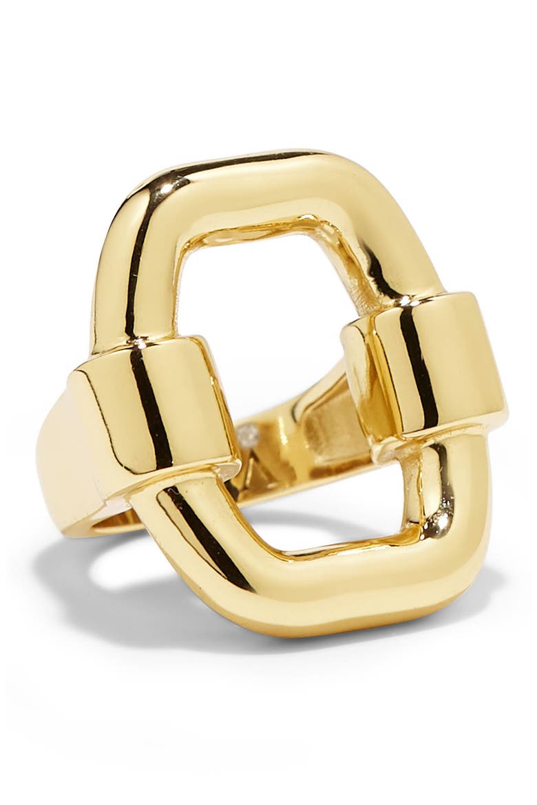 Statement Buckle Ring - Size 7, Main, color, GOLD 01