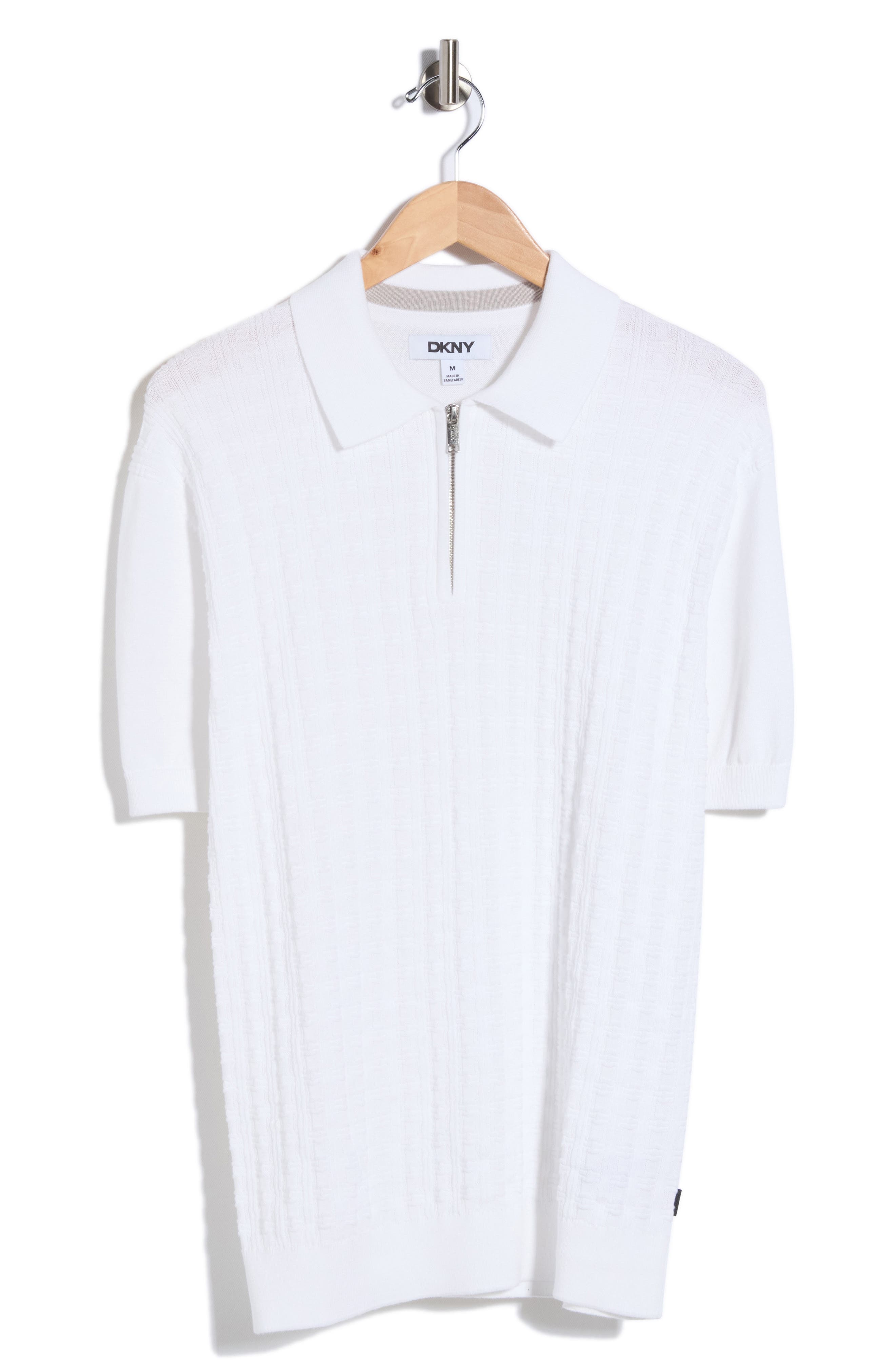 DKNY SPORTSWEAR Alex Cotton Blend Quarter Zip Polo Sweater