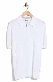 DKNY SPORTSWEAR Alex Cotton Blend Quarter Zip Polo Sweater