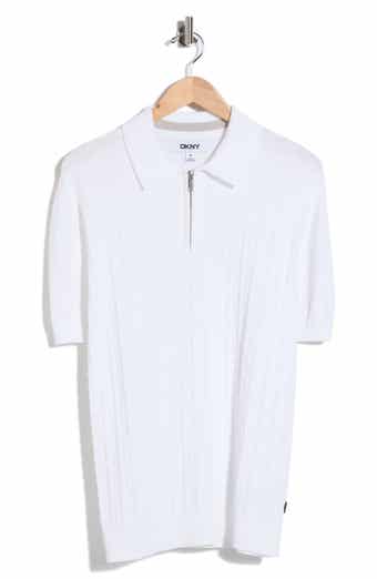 DKNY SPORTSWEAR Alex Cotton Blend Quarter Zip Polo Sweater