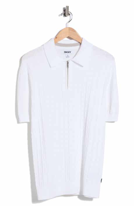 DKNY SPORTSWEAR Alex Cotton Blend Quarter Zip Polo Sweater