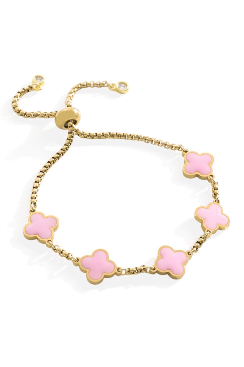 Clover Enamel Bracelet, Main, color, Pink Enamel