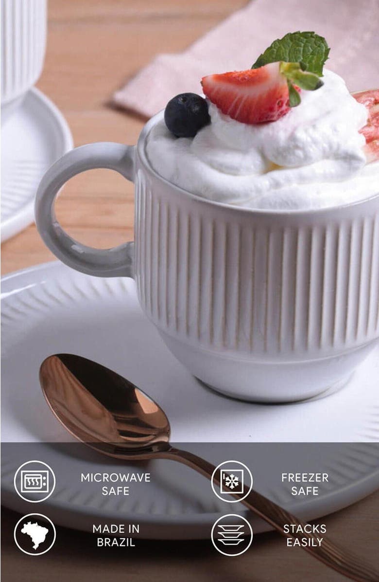 Porto Brasil Tea Cup Set of 6, Alternate, color, New White