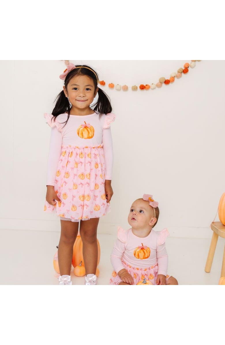 Sweet Wink Pumpkin Long Sleeve Tutu Bodysuit, Alternate, color, 