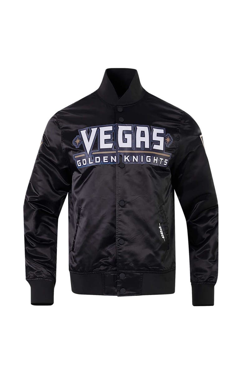 PRO STANDARD Men's Pro Standard Black Vegas Golden Knights Classic Satin Full-Snap Jacket, Alternate, color, Black