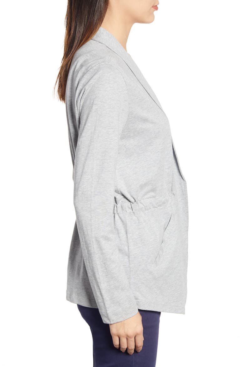 Cinch Waist Knit Jacket, Alternate, color, GREY HEATHER