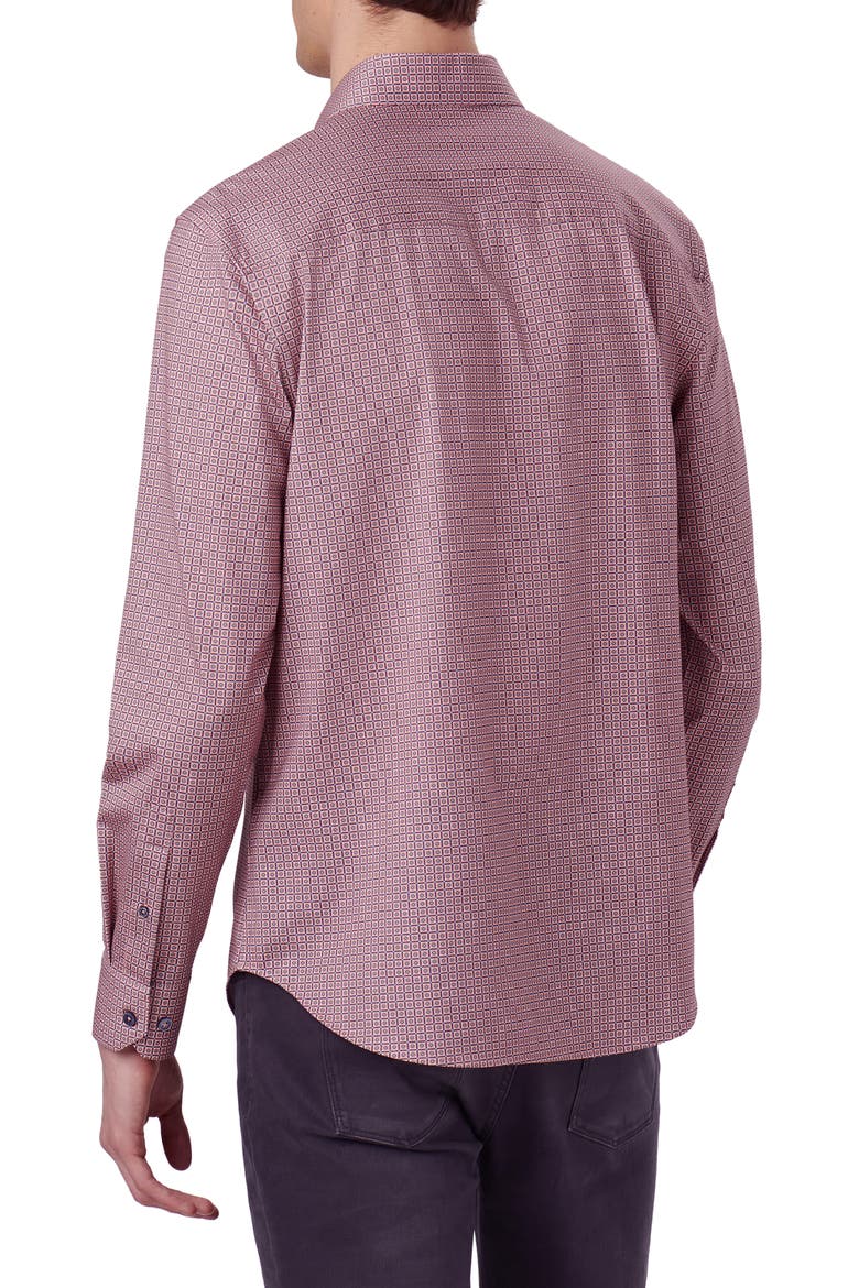James OoohCotton® Geo Print Button-Up Shirt, Alternate, color, SALMON