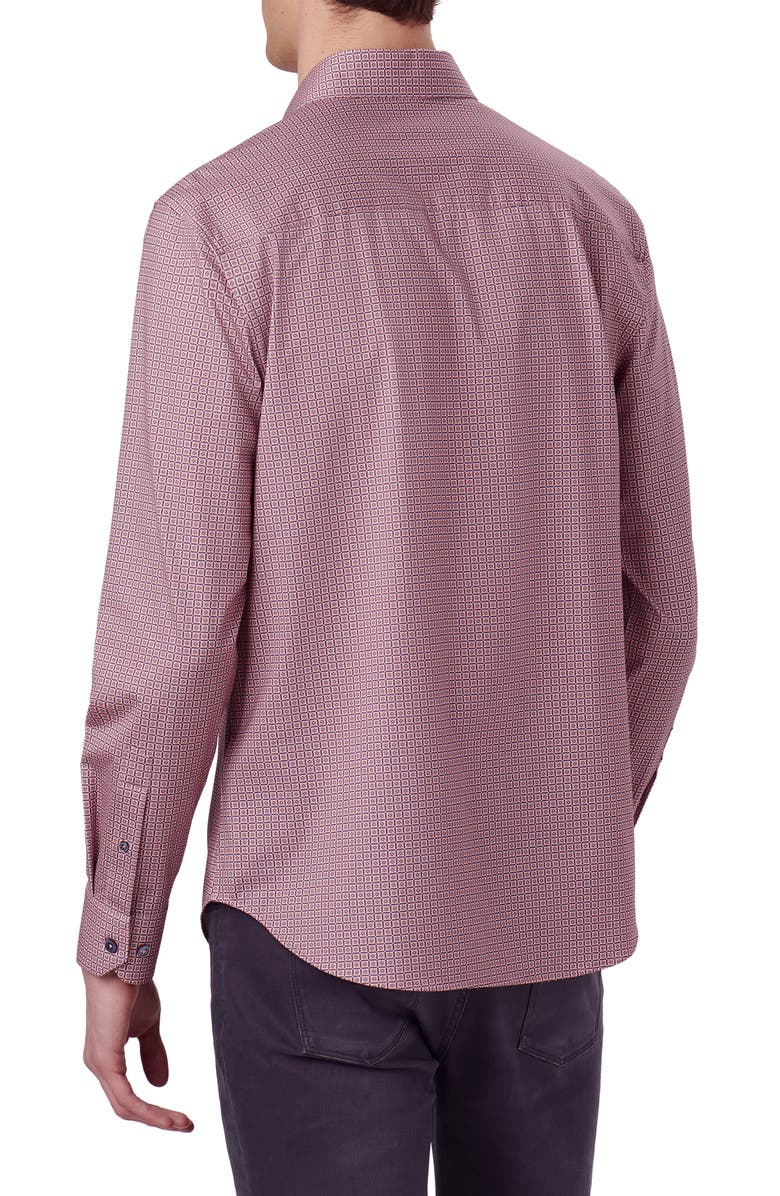 Bugatchi James OoohCotton<sup>®</sup> Geo Print Button-Up Shirt, Alternate, color, 