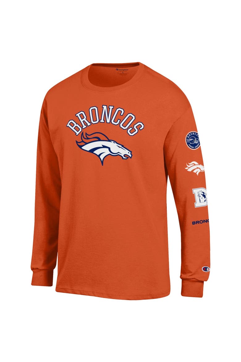 Men's Champion  Orange Denver Broncos Seal Long Sleeve T-Shirt, Alternate, color, Orange
