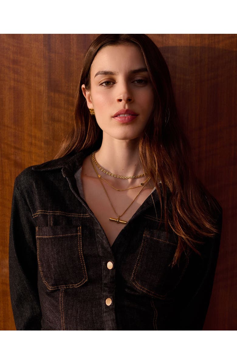 Katie Loxton Themis Waterproof Gold T-Bar Necklace, Alternate, color, Gold