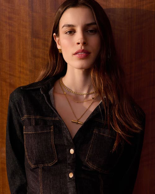 Katie Loxton Themis Waterproof Gold T-bar Necklace In Gold