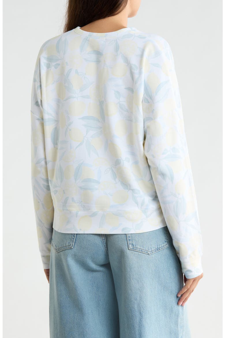 Alessia Lemon Cotton Blend Pullover, Alternate, color, PURPLE/ LEMON PRINT