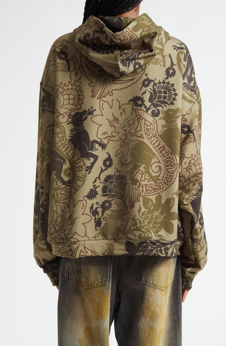Paolina Russo Medieval Gilded Camo Zip Hoodie, Alternate, color, Khaki / Gold