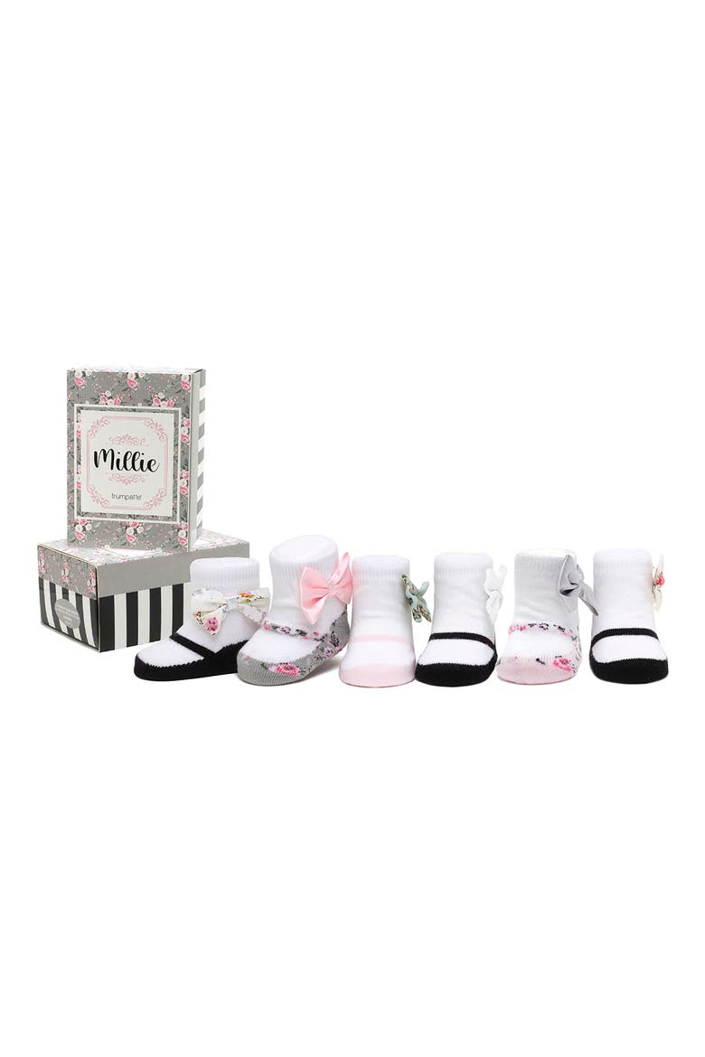 Mille Assorted 6-Pack Socks, Main, color, BLACK