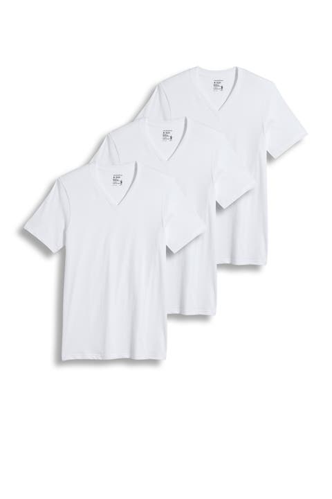 Men's 100% Cotton Classic V-neck Undershirt - 3 Pack