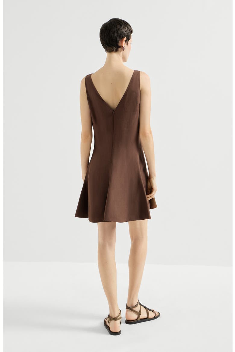 Fluid twill mini dress, Alternate, color, Cocoa