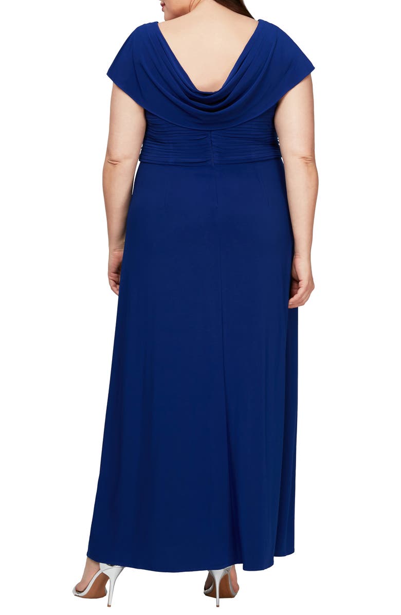 Alex Evenings Cowl Neck Beaded Waist Gown, Alternate, color,