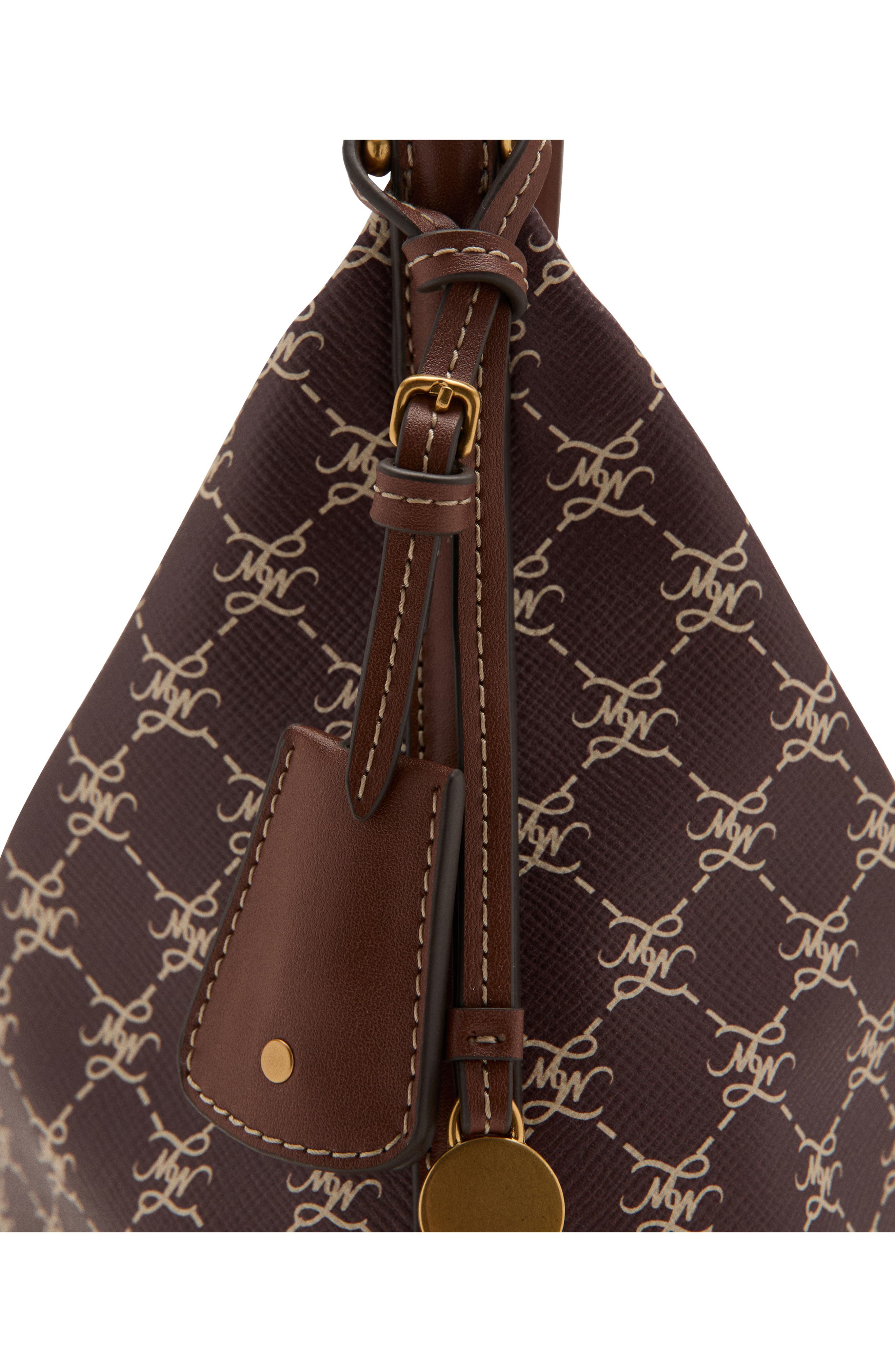 Logo Faux Leather Shoulder Bag, Alternate, color, BURGUNDY