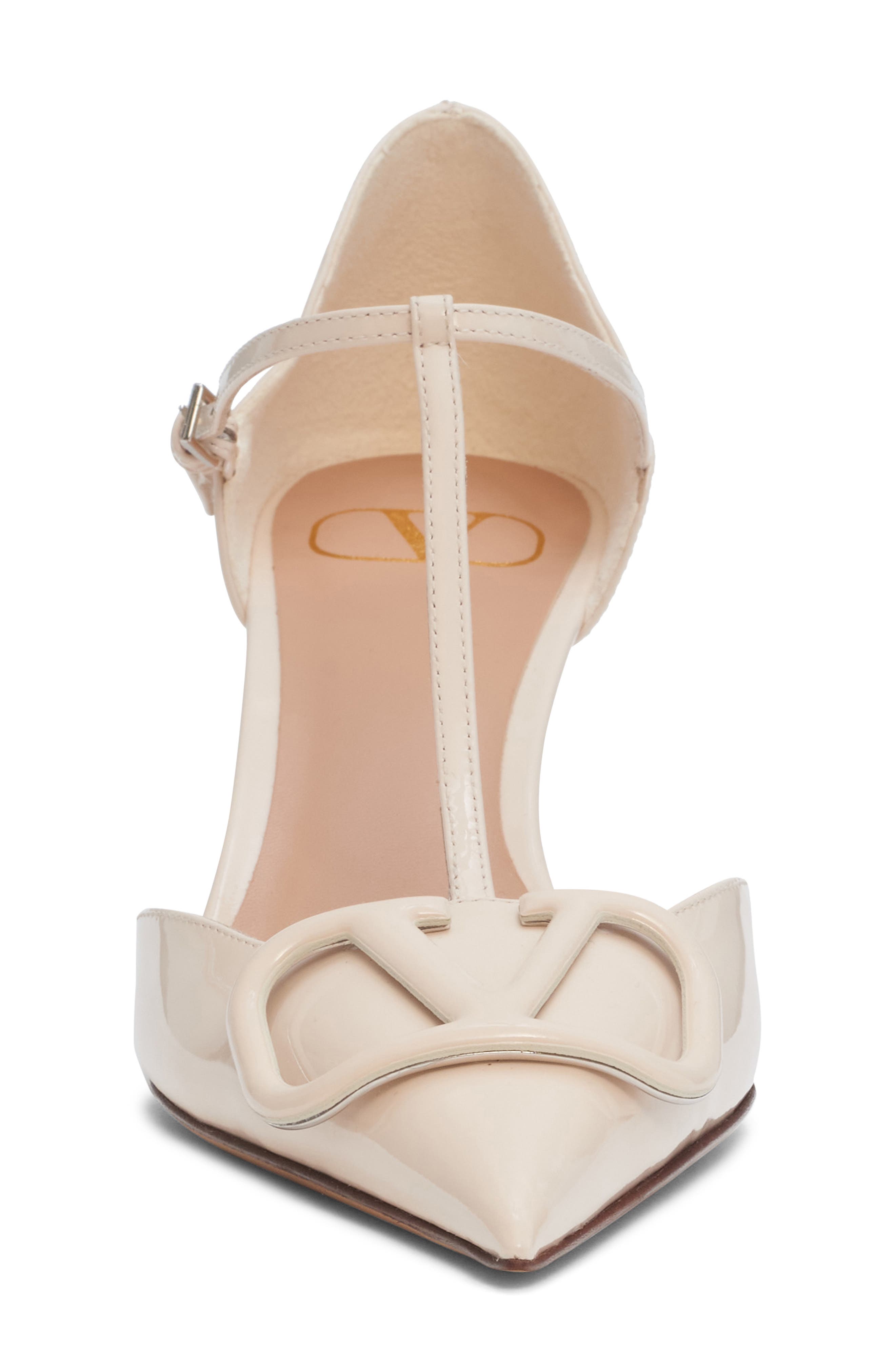 Valentino Garavani VLOGO T-Strap d'Orsay Pump, Alternate, color, Light Ivory