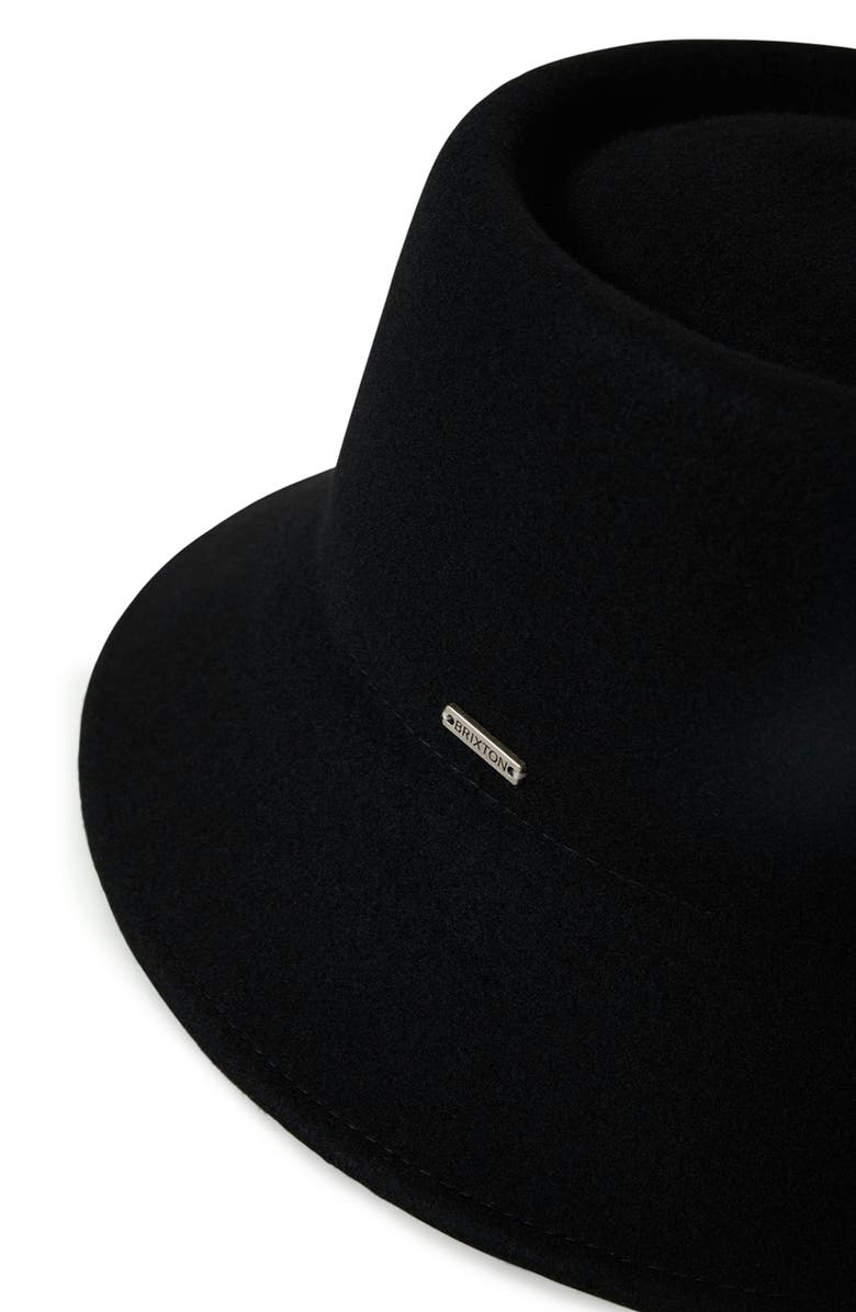 Brixton Elle Wool Felt Bucket Hat, Alternate, color, Black