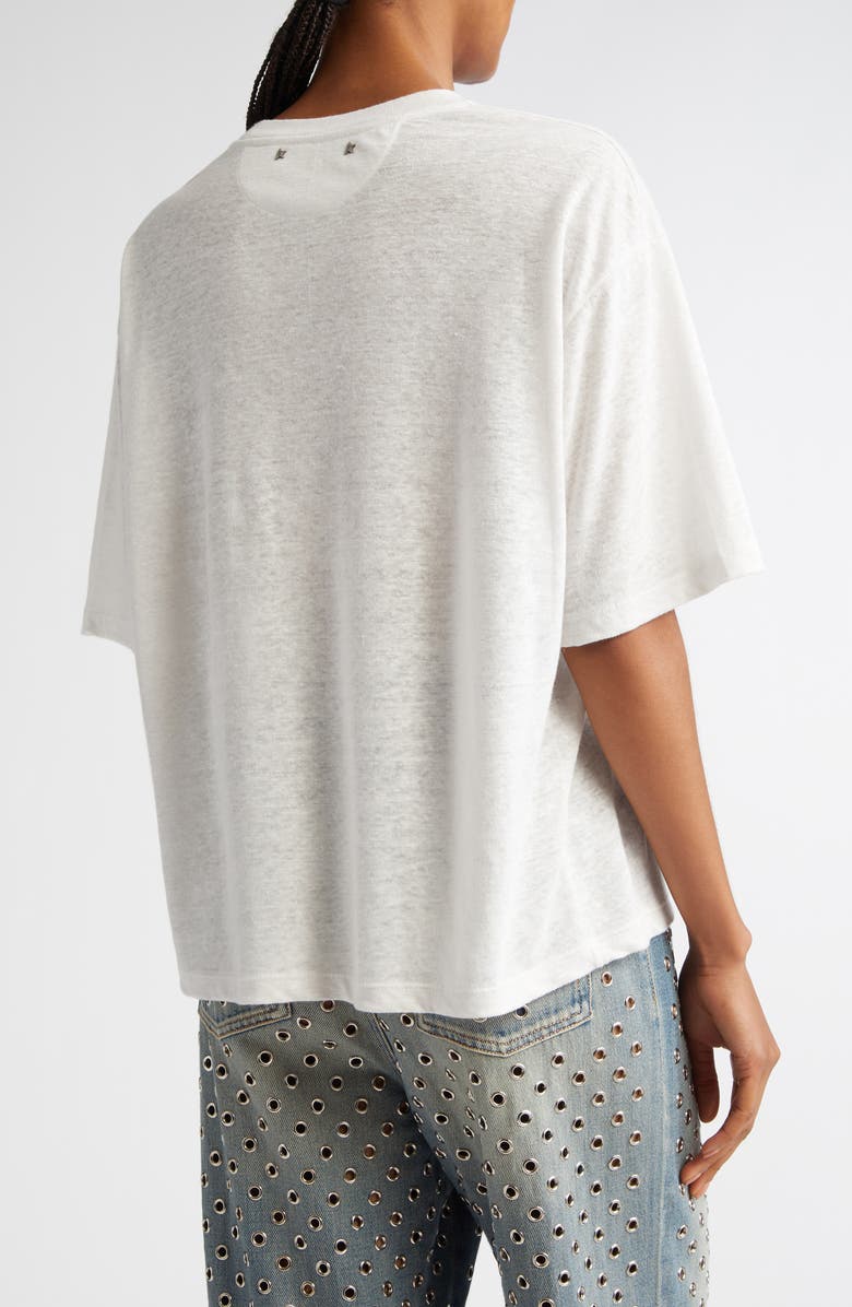Golden Goose Journey Boxy Linen Graphic T-Shirt, Alternate, color, Heritage White/ Black