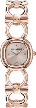 FERRAGAMO Double Gancini Bracelet Watch, 25mm