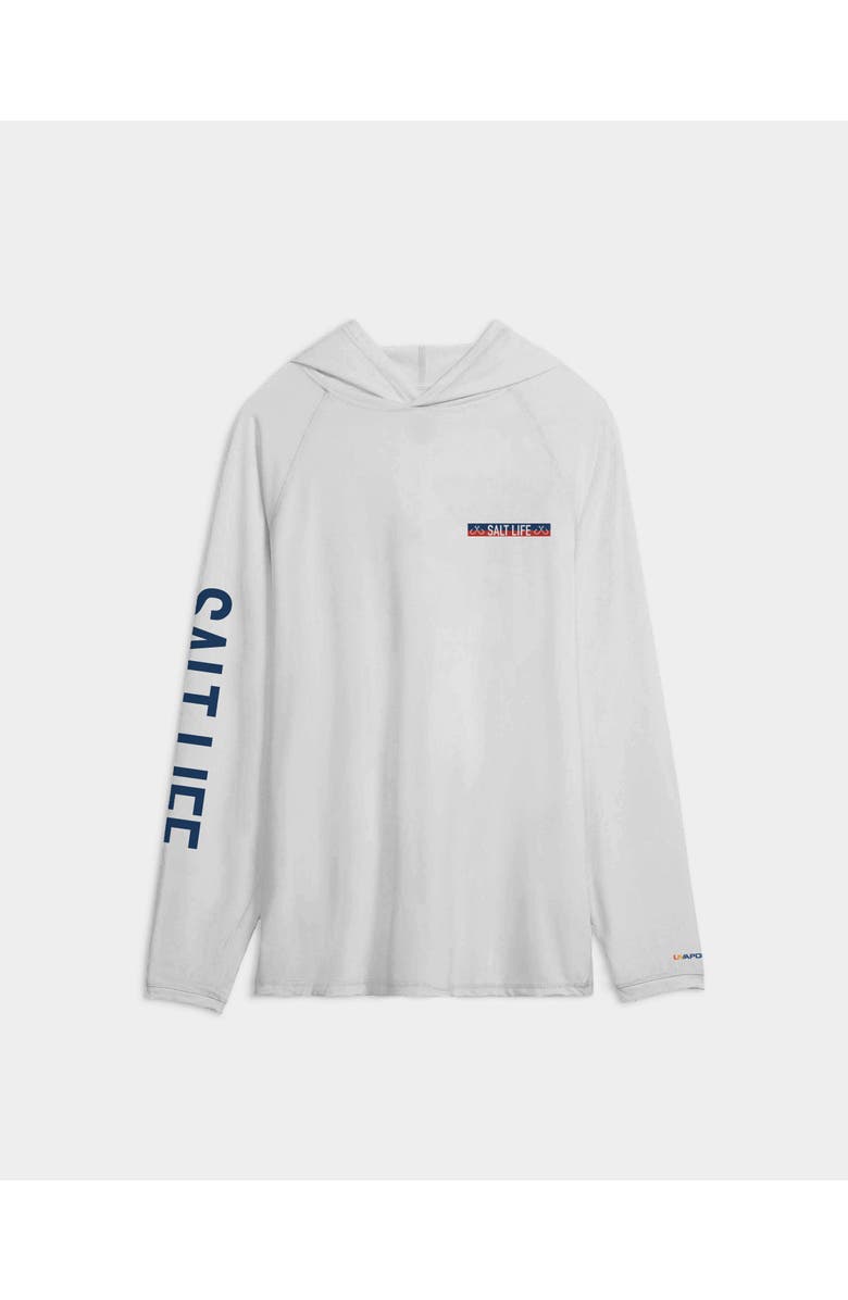Salt Life Tuna Tournament Performance Hoodie, Main, color, White