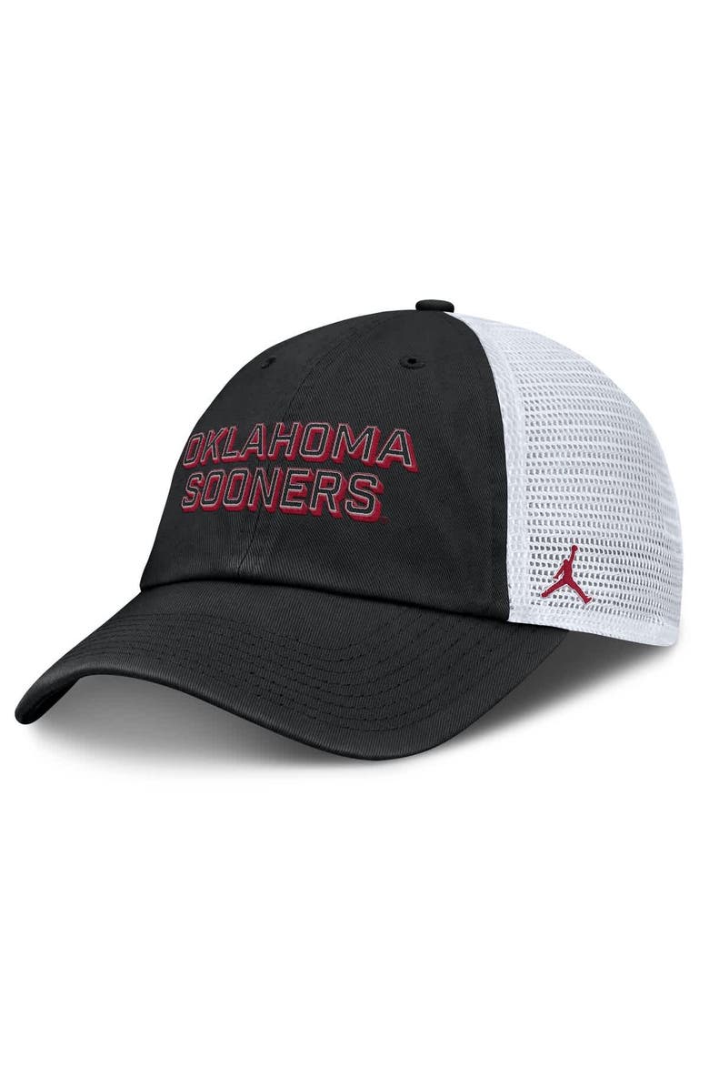 Jordan Brand Men's Jordan Brand Black Oklahoma Sooners 2025 Gameday On-Field Club Adjustable Trucker Hat, Main, color,