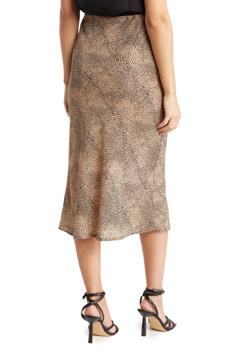 Ditsy Leopard Print Midi Skirt, Alternate, color, TAUPE
