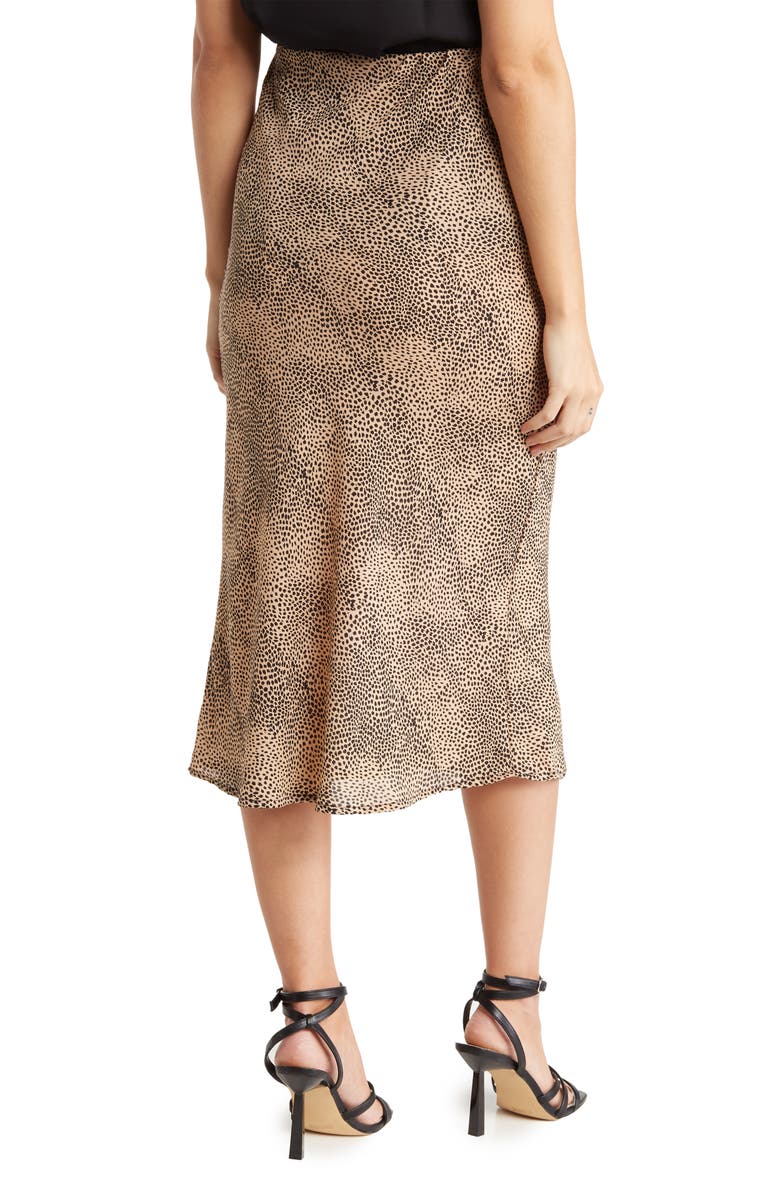 Renee C Ditsy Leopard Print Midi Skirt, Alternate, color, Taupe