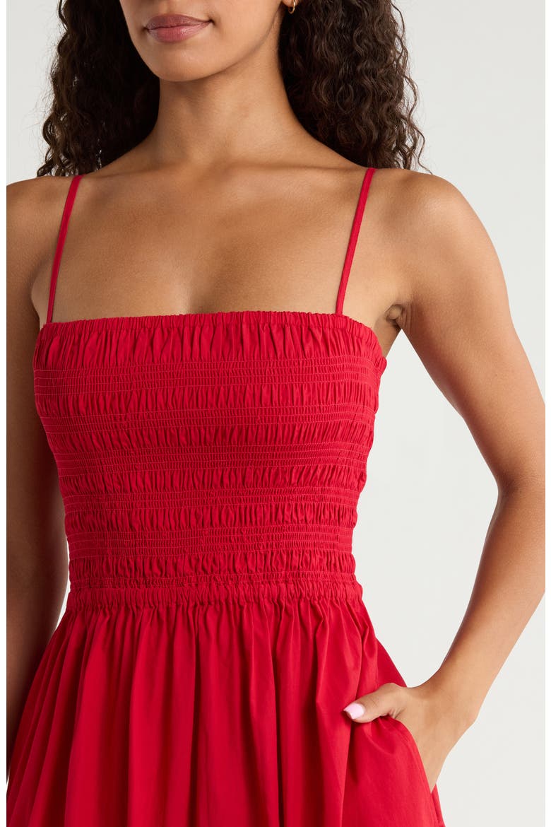 Lucia Floral Print A-Line Dress, Alternate, color, TANGO RED