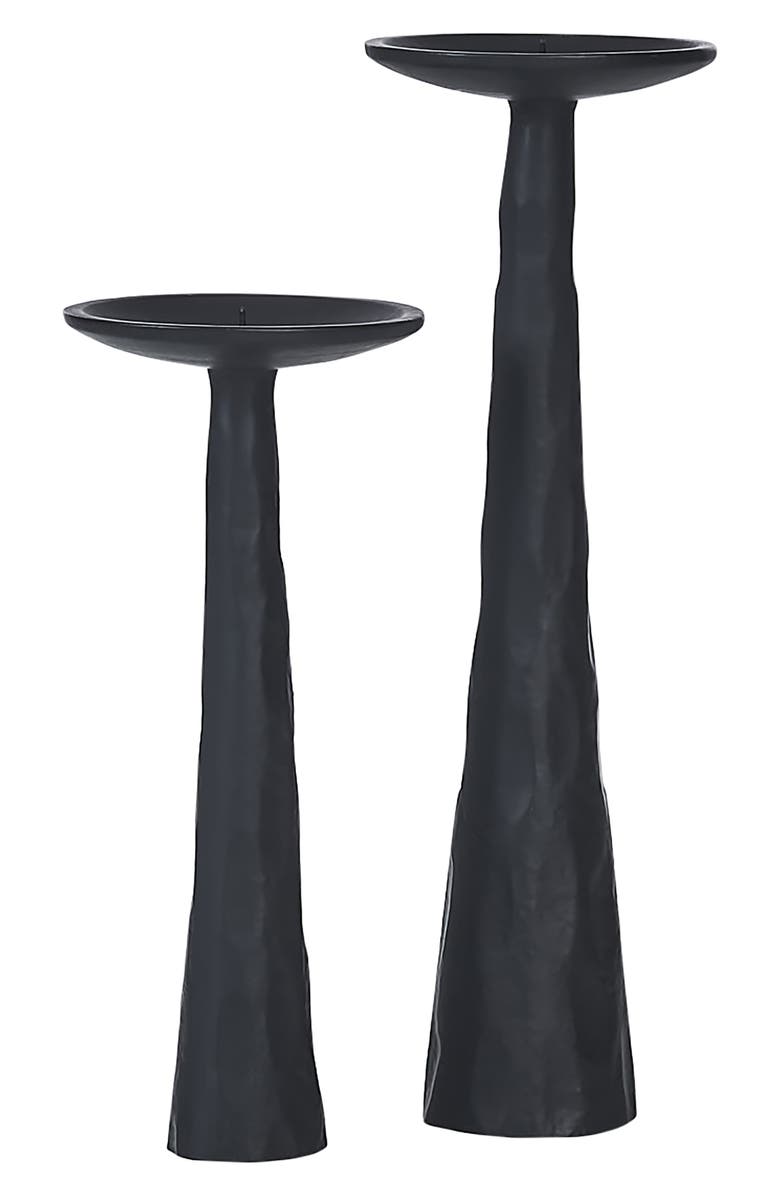 Renwil Tilde Set of 2 Pillar Candle Holders, Main, color, Matte Black