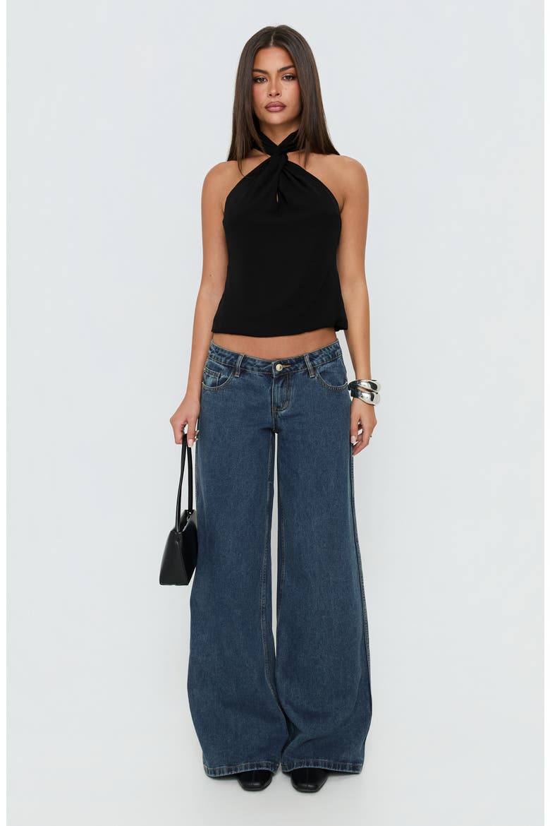Adalynne Twist Front Crop Top, Alternate, color, BLACK