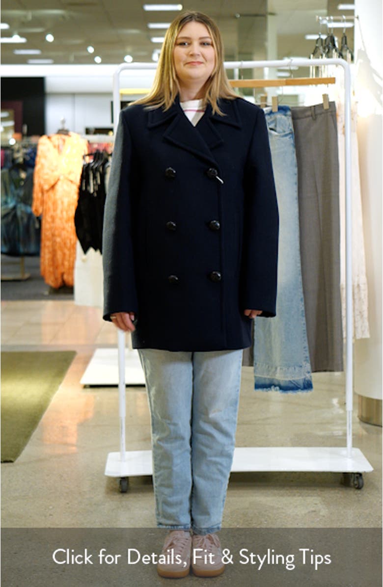 Double Breasted Wool Blend Coat, sales video thumbnail