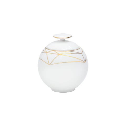 Gem Cut Gold Sugar Bowl