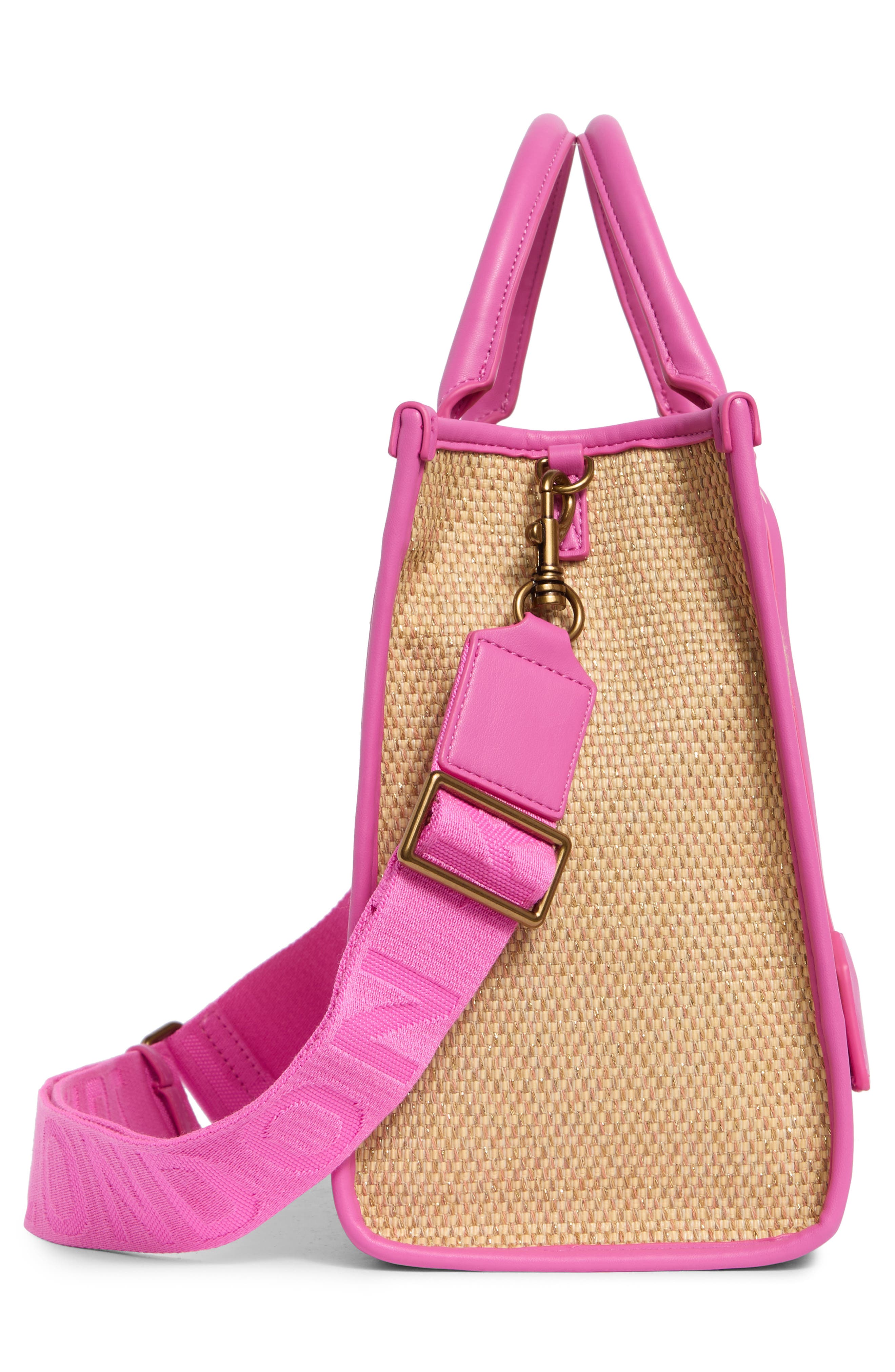 Kurt Geiger London Chiswick Raffia Tote, Alternate, color, Open Pink
