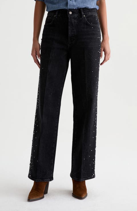 Billie Embellished Straight Leg Jeans