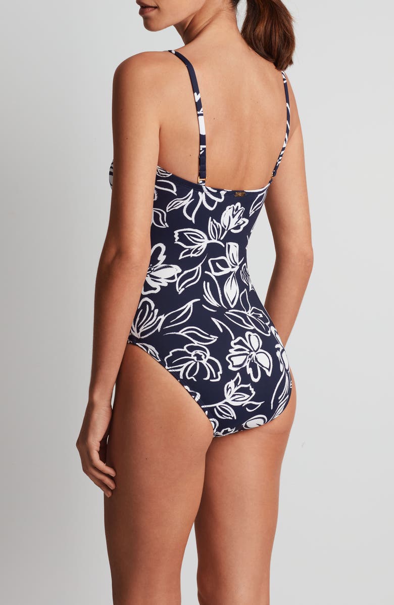 Lauren Ralph Lauren V-Wire One-Piece Swimsuit, Alternate, color, Blue Multi