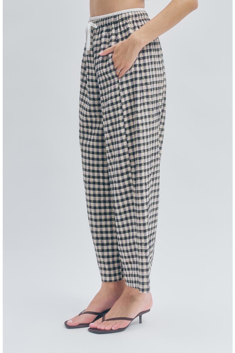 Ari Gingham Ankle Wide Leg Pants, Alternate, color, BLACK SAND GINGHAM
