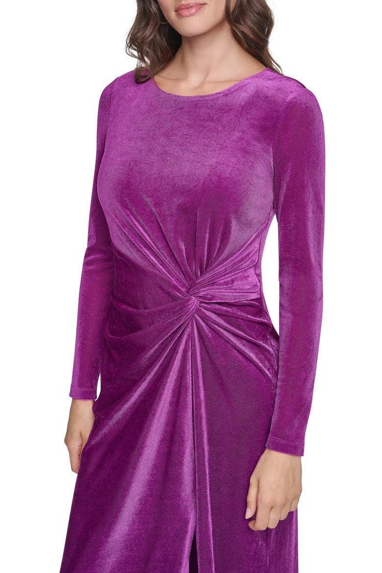 Long Sleeve Side Knot Dress, Alternate, color, PURPLE SKY
