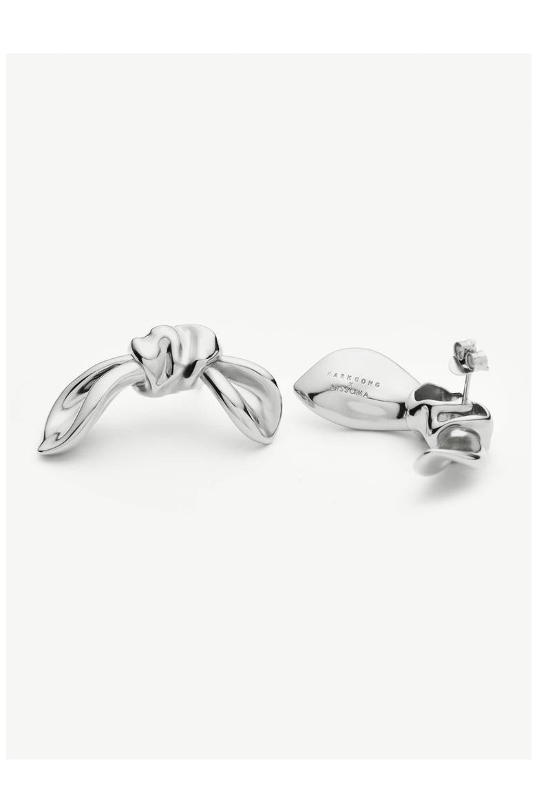 Mark Gong Bow Oversized Stud Earrings, Alternate, color, SILVER