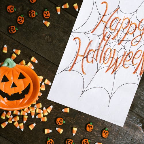 C & F Home C&f Home Happy Halloween Embroidered Flour Sack Cotton Kitchen Towel In Multi