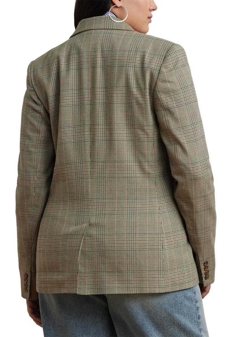 Glen Plaid Cotton Blend Twill Blazer, Alternate, color, NAVY/ TAN MULTI