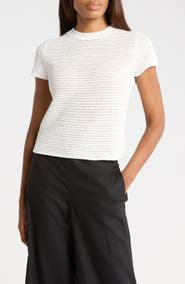 Vince Cotton Crochet Crewneck T-Shirt
